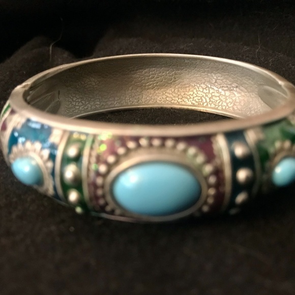Turquoise Enamelled Bracelet - Picture 3 of 4